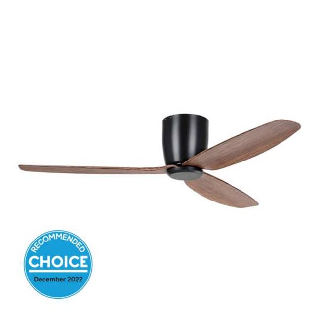 Seacliff 52" DC Eglo Ceiling Fan in Black with Light Walnut 20523506