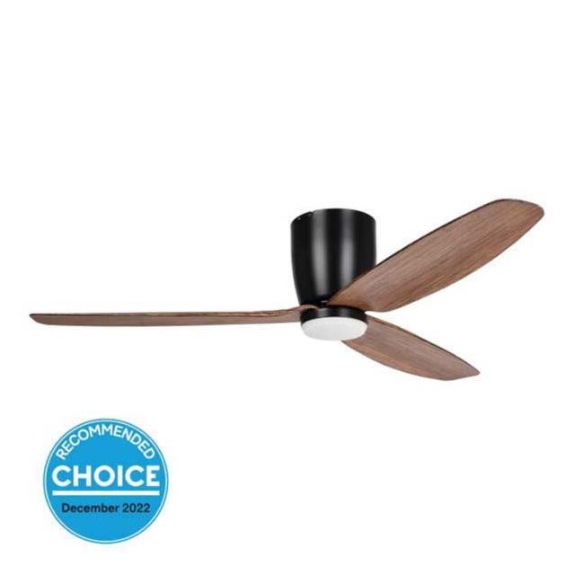 Seacliff 52" DC Eglo Ceiling Fan with LED Light in Black with Light Walnut 20523706