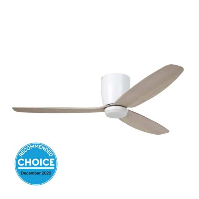 Seacliff 52" DC Eglo Ceiling Fan with LED Light in White with Gessami Oak 20523705