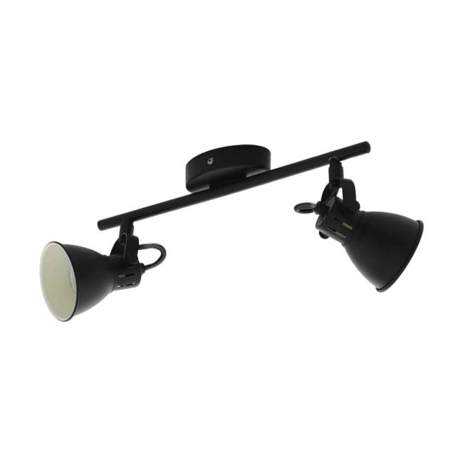Seras 2 Black 2 Light 5W LED Spotlight by Eglo