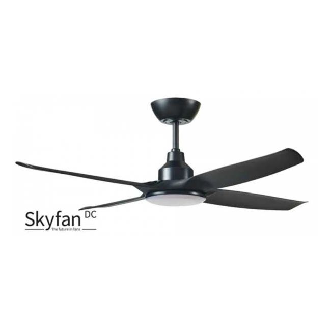 Skyfan 4 48" DC Ventair Ceiling Fan with LED Light in Black SKY1204BL-L