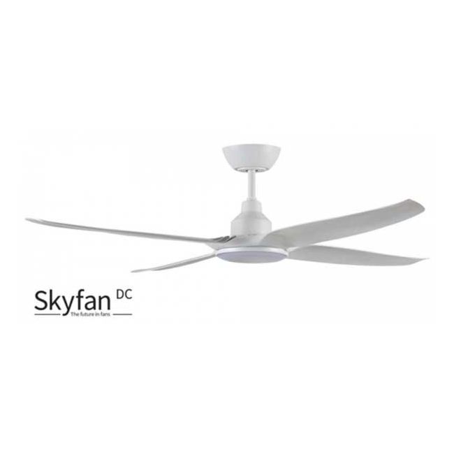 Skyfan 4 56" DC Ventair Ceiling Fan with LED Light in White SKY1404WH-L