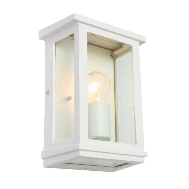 Small Cougar Lighting Madrid Exterior Wall Light in White
