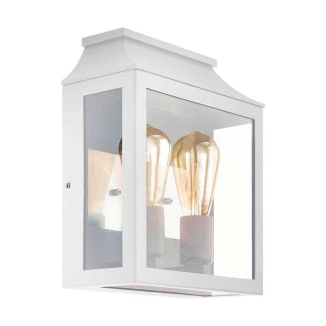 Soncino White 2 Light Exterior Wall Light by Eglo