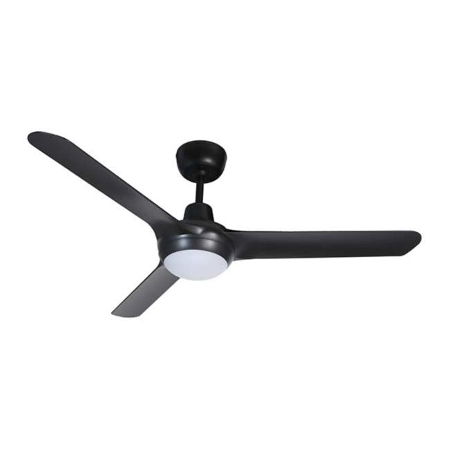 Spyda 50" AC 3 Blade Ventair Ceiling Fan with LED Light in Matt Black SPY1253BL-L