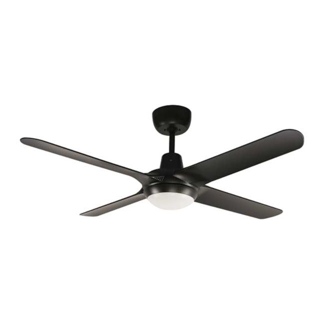 Spyda 56" AC 4 Blade Ventair Ceiling Fan with LED Light in Matt Black SPY1424BL-L
