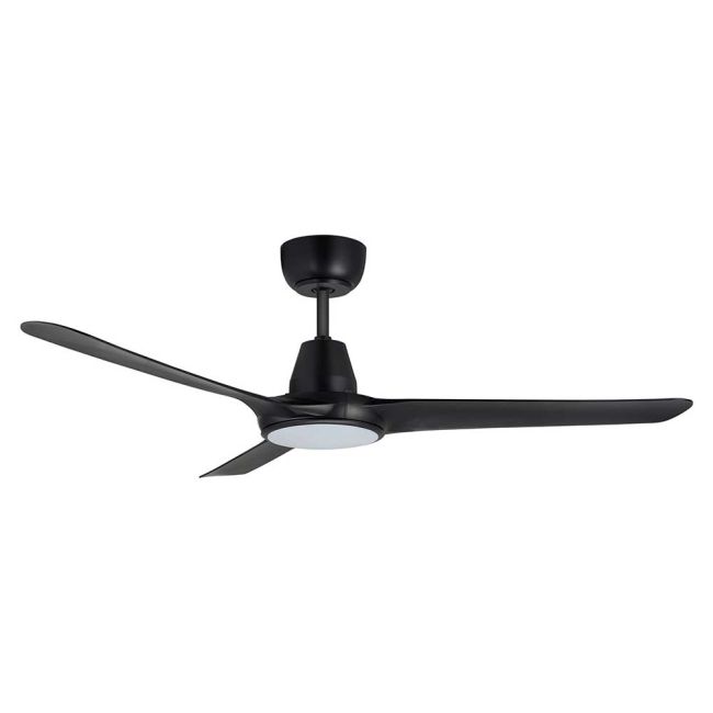 Spyda EC 50" Smart Ceiling Fan & LED Light in Matte Black by Ventair SPYEC1253BL-L