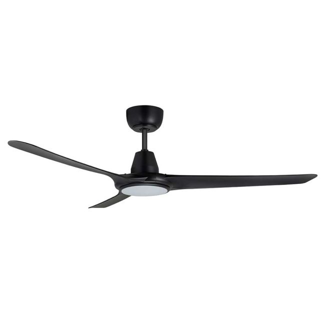 Spyda EC 56" Smart Ceiling Fan & LED Light in Matte Black by Ventair SPYEC1423BL-L