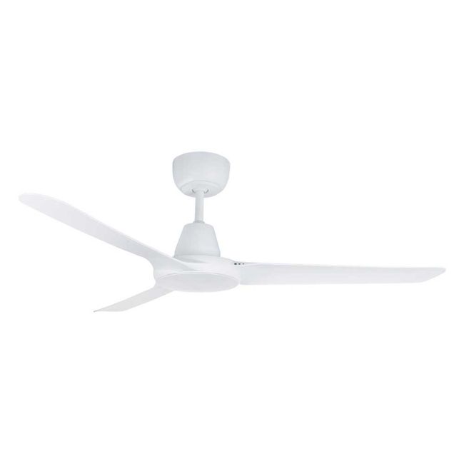 SPYDA EC - 50"/1250mm Fully Moulded PC Composite 3 Blade EC Ceiling Fan in Satin White - Indoor/Outdoor/Coastal (not light adaptable) SPYEC1253WH