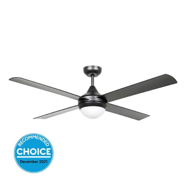 Stradbroke 52" DC Eglo Ceiling Fan with E27 Light in Black 20491202