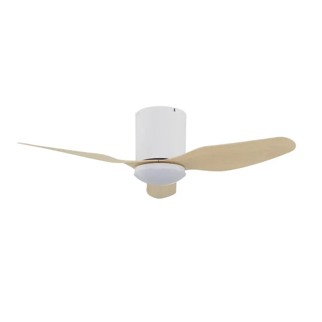 Studio White & Beechwood 42" DC Ceiling Fan and Light by Fanco F9001-121