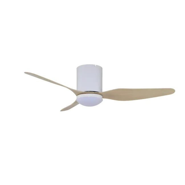 Studio White & Beechwood 48" DC Ceiling Fan and Light by Fanco F9011-121