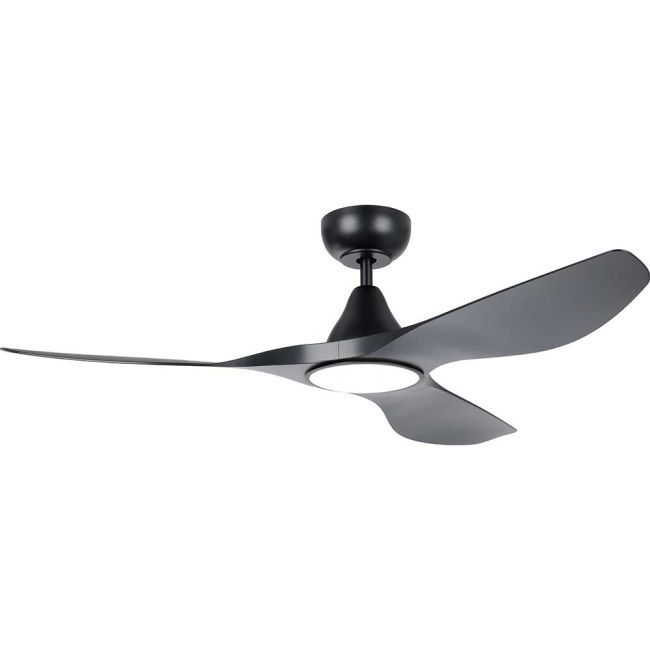 Surf 48" DC Ceiling Fan and LED Light in Black by Eglo 20549702