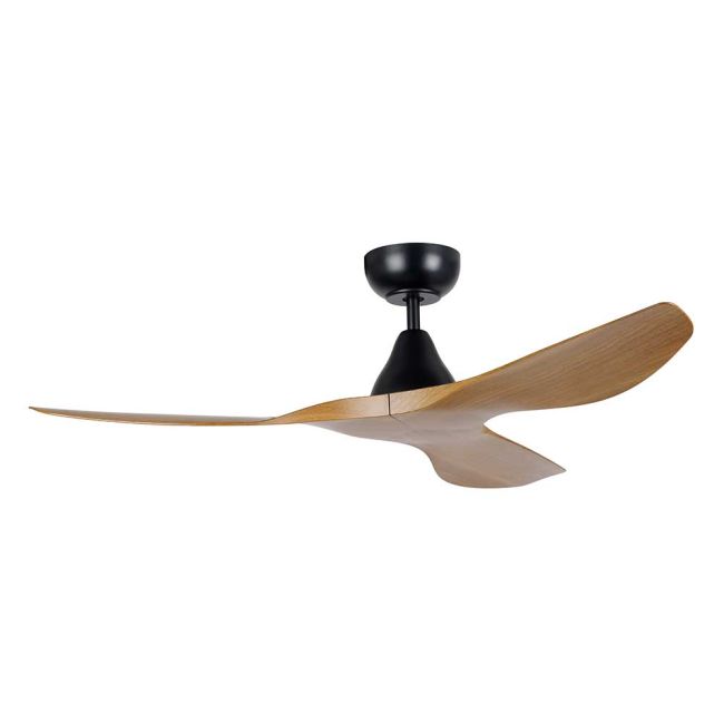 Surf 48" DC Ceiling Fan in Black and Burmese Teak by Eglo 20549617
