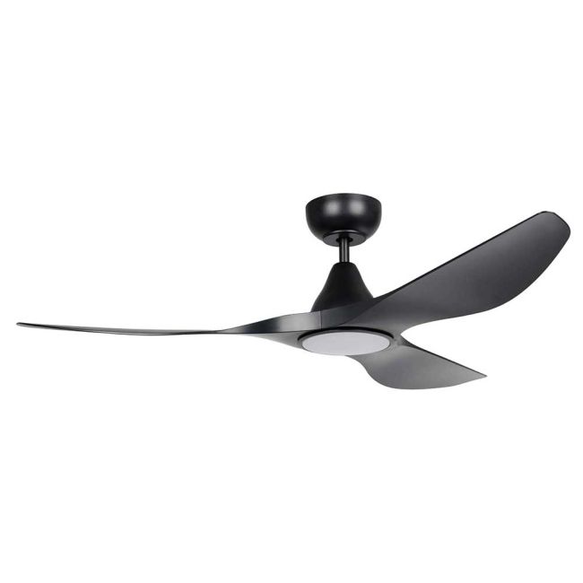 Surf 52" DC Ceiling Fan and LED Light in Black by Eglo 20549902