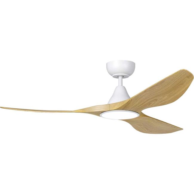Surf 52" DC Ceiling Fan and LED Light in White and Oak by Eglo 20549916