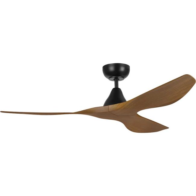 Surf 52" DC Ceiling Fan in Black and Burmese Teak by Eglo 20549817