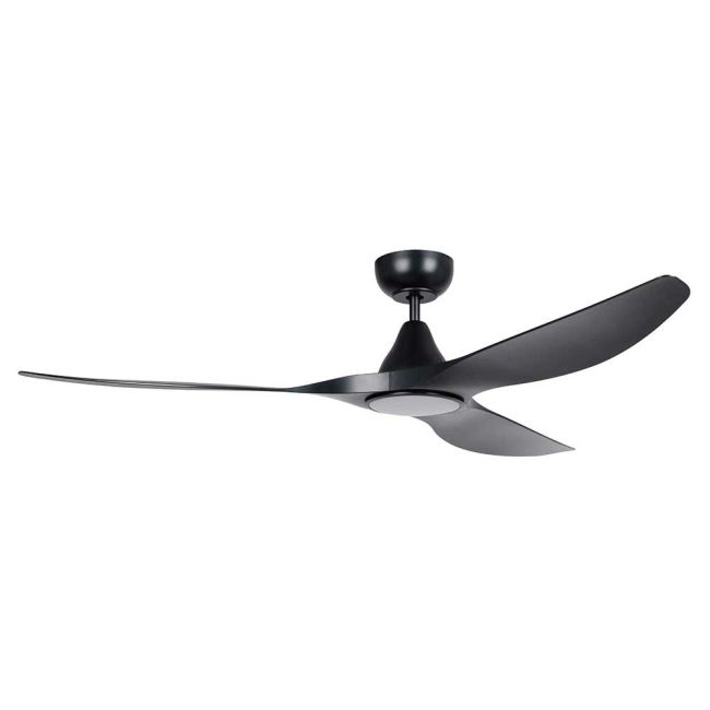 Surf 60" DC Ceiling Fan and LED Light in Black by Eglo 20550202