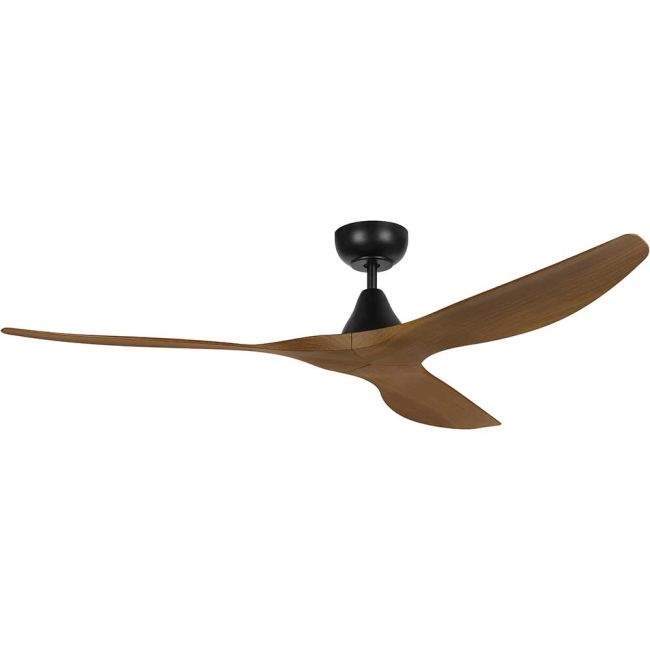 Surf 60" DC Ceiling Fan in Black and Burmese Teak by Eglo 20550117