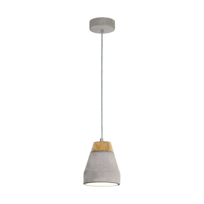 Tarega Wood and Concrete 1 Light Pendant by Eglo