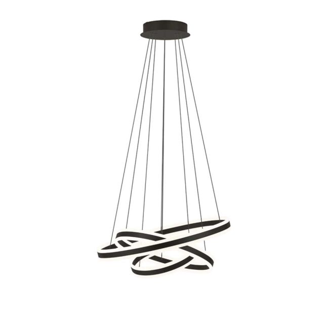 Tonarella Black 177W LED 3 Ring Pendant Light by Eglo