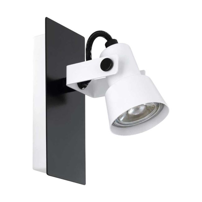 Trillo Black & White 1 Light GU10 LED Spotlight by Eglo