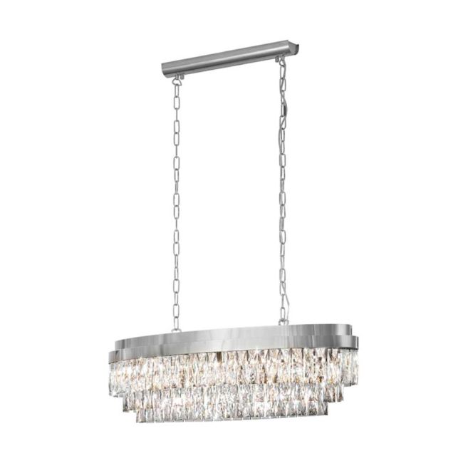 Valparaiso Chrome & Crystal 10 Light Pendant by Eglo