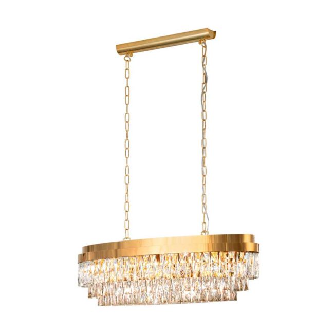 Valparaiso Gold & Crystal 10 Light Pendant by Eglo