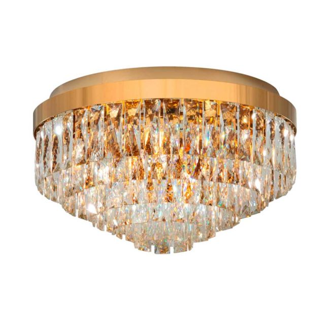 Valparaiso Gold & Crystal 8 Light Ceiling Light by Eglo