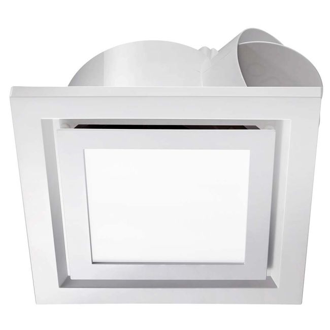 Ventair Airbus 200 Premium Quality Side Ducted Square Extra Low Profile Exhaust Fan with 10W LED Panel in White