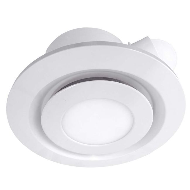 Ventair Airbus 250 Premium Quality Side Ducted Round Extra Low Profile Exhaust Fan with 14W LED Panel in White