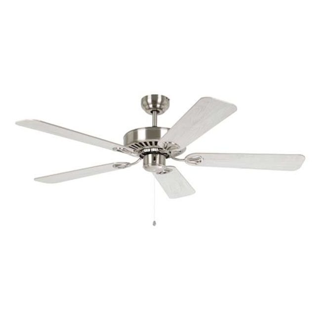 Waikiki 52" AC Eglo Ceiling Fan in Satin Nickel with Oak 20518108