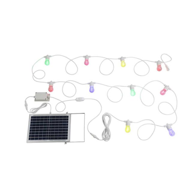 White Festoon 2 10 DIY Fixed Multi-Coloured Solar Lights by Eglo