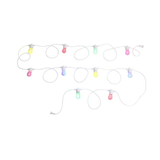White Festoon 2 Extension Kit 10 DIY Fixed Multi-Coloured 12V Lights by Eglo