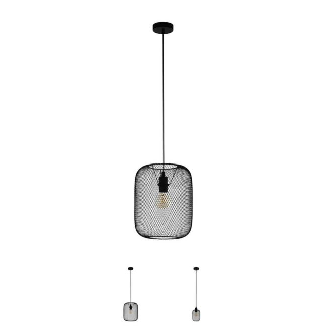 Wrington Black Wire Pendant Light by Eglo