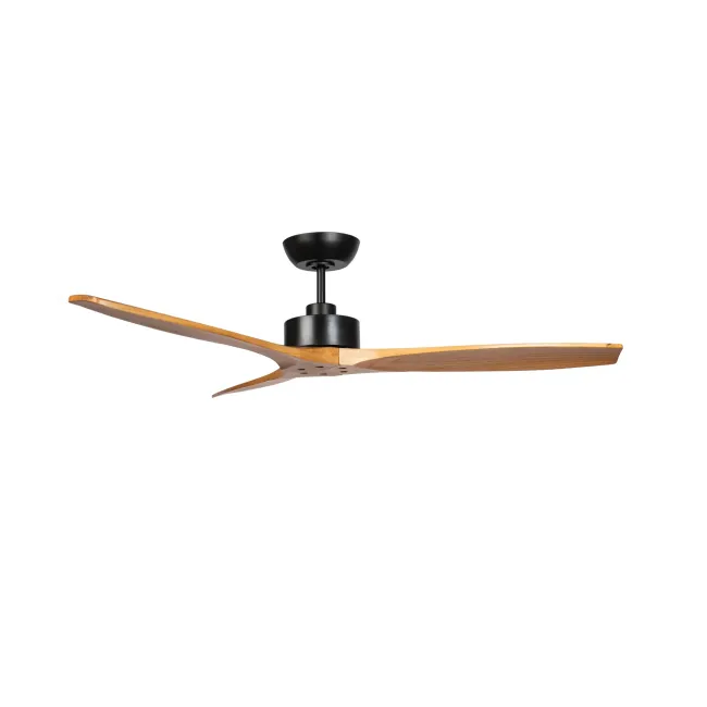 Wynd 54" DC Ceiling Fan in Matt Black with Teak by Fanco F0500-218