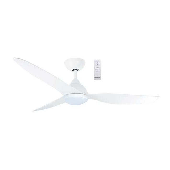 Avoca 52" DC Martec Remote Ceiling Fan and Light in Matt White MADC1333WWR