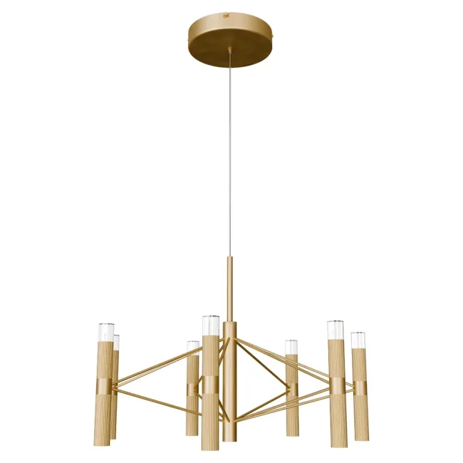 Calibo Aeris Fluted 7 Light LED Pendant in Gold AER-7PN-60-57W-GD