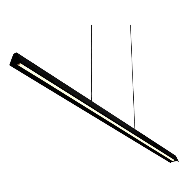 Calibo Avocent 2000mm Linear Pendant Light in Black & Black Ash AVO-200LN-32W-BK