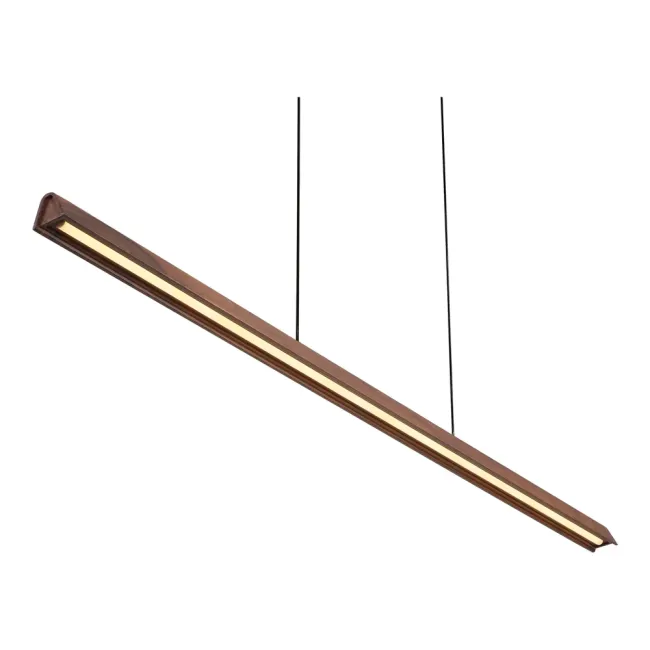 Calibo Avocent 2000mm Linear Pendant Light in Black & Walnut AVO-200LN-32W-WAL