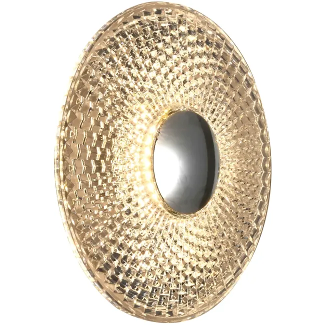 Calibo Bilby 180mm Round LED Wall Light in Crystalline with Chrome BIL-15WL-5W-CH