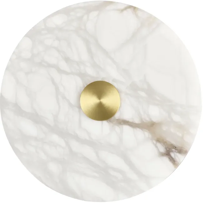 Calibo Bower Alabaster Backlit LED 250mm Wall Light in Brass BOW-MWL-5W-BR