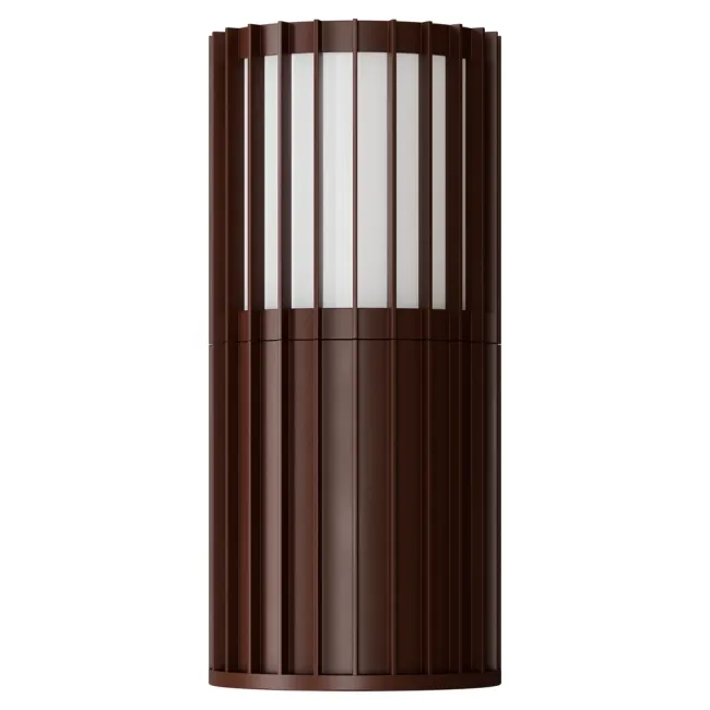 Calibo Bright Ribbed Single Exterior Wall Light in Rust BRI-1EX-5W-RU