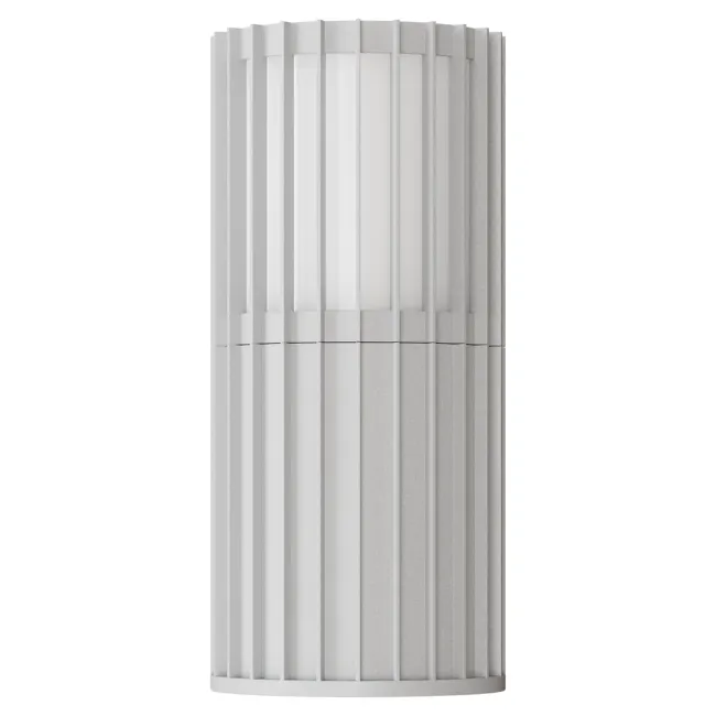 Calibo Bright Ribbed Single Exterior Wall Light in White BRI-1EX-5W-WH