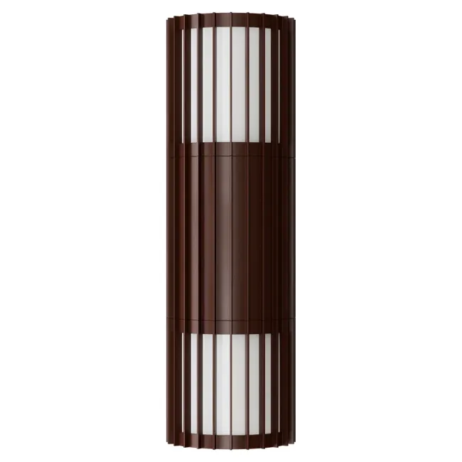 Calibo Bright Ribbed Up/Down Exterior Wall Light in Rust BRI-2EX-10W-RU
