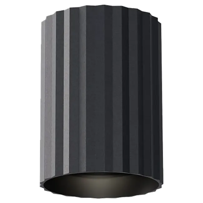 Calibo Canary Fluted 150mm Surface Mounted Downlight in Black CAN-15CT-GU10-BK