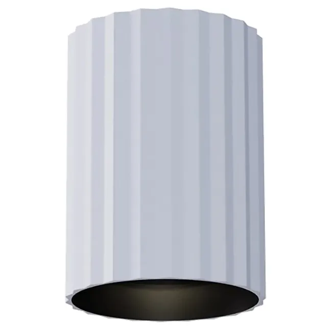 Calibo Canary Fluted 150mm Surface Mounted Downlight in White CAN-15CT-GU10-WH