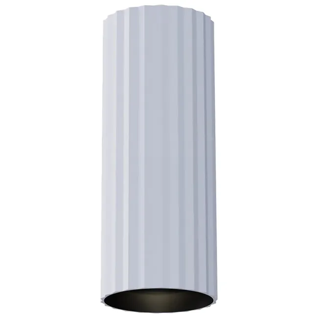 Calibo Canary Fluted 300mm Surface Mounted Downlight in White CAN-30CT-GU10-WH