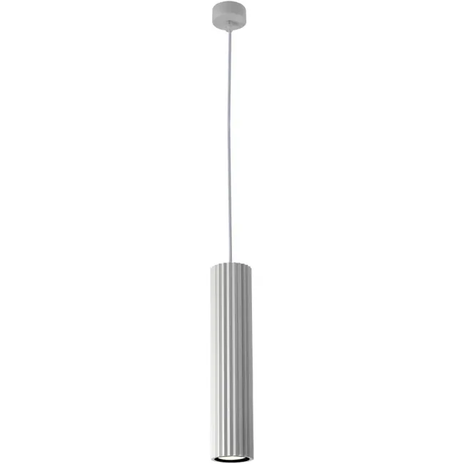 Calibo Canary Fluted 500mm Pendant Light in White CAN-1PN-50-GU10-WH