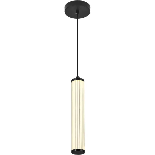 Calibo Charm Fluted 1 Light LED Pendant Light in Black CHA-1PN-10W-BK